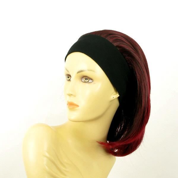 Perruque Synthétique Avec Bandeau - Châtain Méché Cuivré - Longueur Moyenne, Style Naturel (bonnet Large)