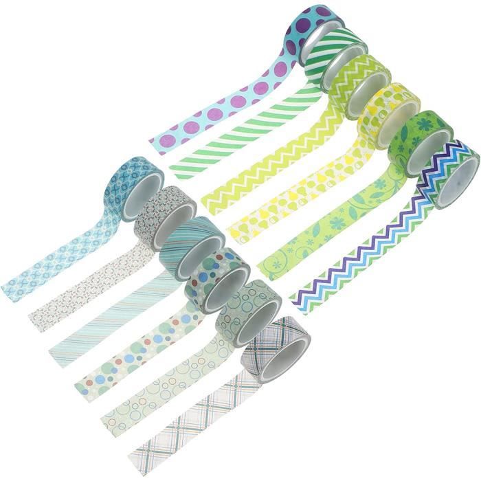 Sofecto Lot De 12 Rouleaux De Ruban De Masquage Washi De 4 Tailles Différentes - Motif Floral De Cerisier Japonais - Pour Loisirs Créatifs