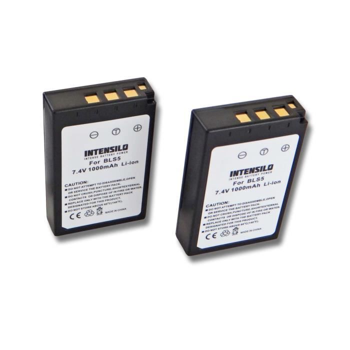 2x Batterie de remplacement pour appareil photo, caméra vidéo, caméra