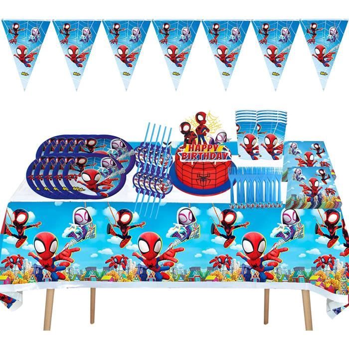 62 Pièces Vaisselle de Fête avec Spiderman Enfant Anniversaire Vaisselle  Anniversaire Ensemble Vaisselle de Fête Serviettes de - Cdiscount Maison
