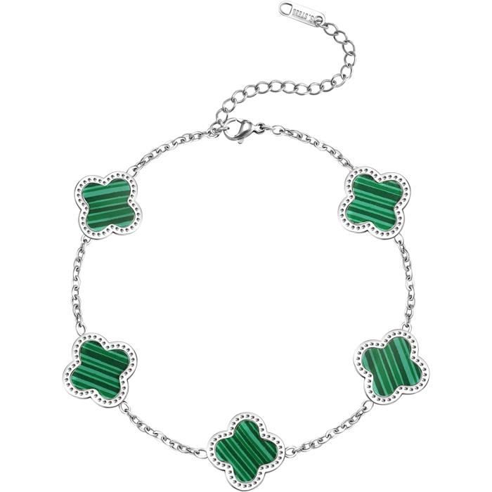 Bracelet Inox trèfle vert clair - Une bonne amie est aussi précieuse et  difficile à trouver qu'un trèfle à 4 feuilles