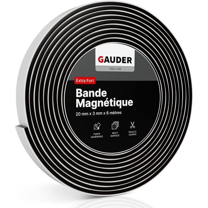 Bande magnétique avec adhésif 3M, Longueur 10m Largeur 40mm