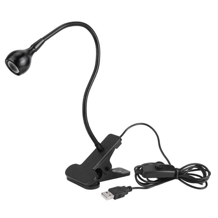 Lampe de chevet - Clip de serrage flexible - LED - Rechargeable USB - Design contemporain