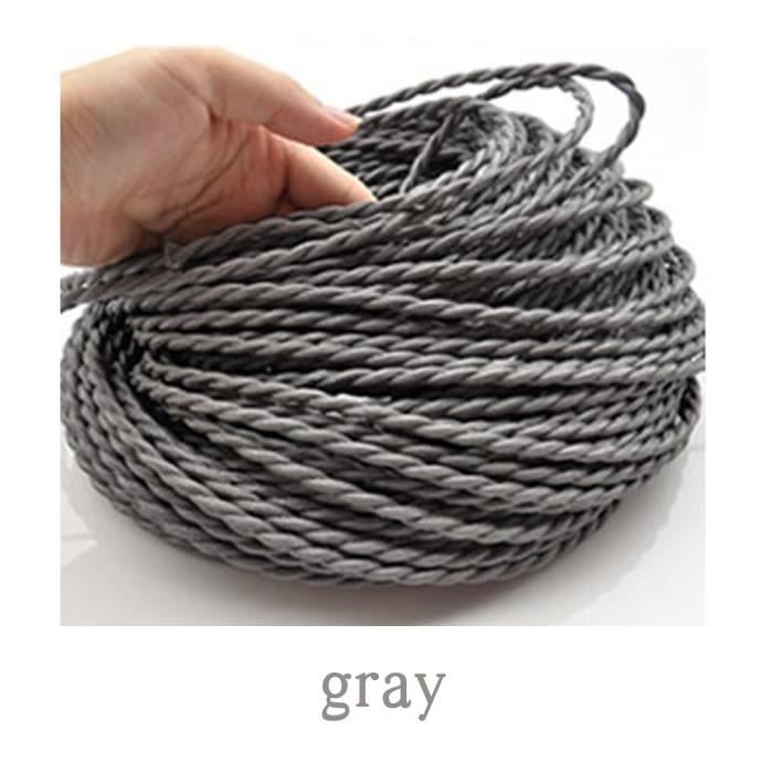 Câble électrique Textile Torsadé – 2×0,75 Mm – Longueur 2,5,10 M – Style Vintage Rétro