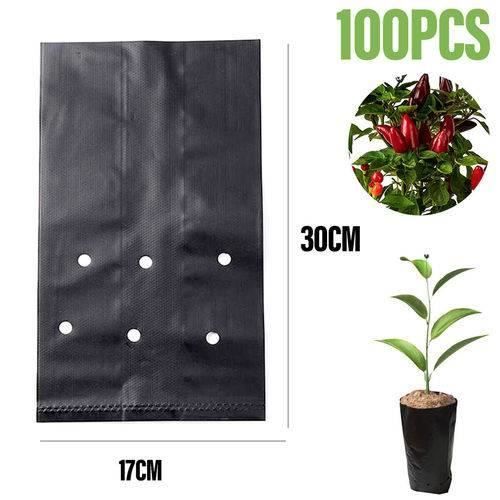 100PCS épaissit sacs de pépinière sacs de croissance de plante Pots de semis sacs de plantation de fleurs