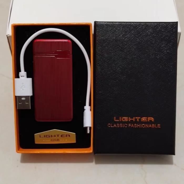 Dachance – Briquet électrique Personnalisable, Résistant Au Vent, Rechargeable Par USB, Double Arc, Pour Le Camping, Cadeau De La Saint-Valentin