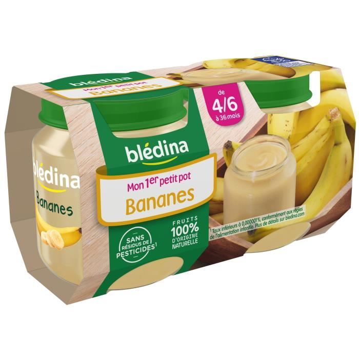 Bledina Mon 1e Petit Pot Puree De Fruits Pour Bebe Des 4 6 Mois Bananes 2x130g Achat Vente Compote Dessert Fruite Bledina Mon 1e Petit Pot Puree De Fruits Pour Bebe