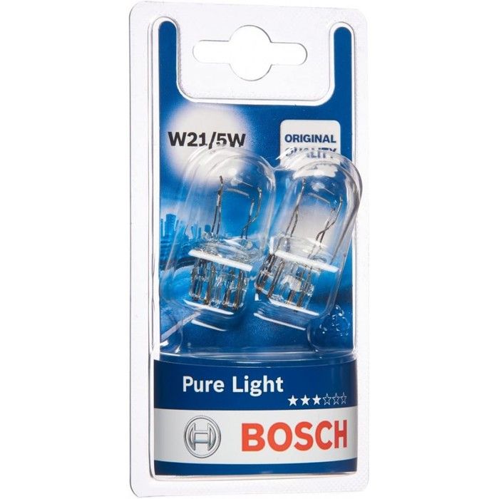 Bosch W21/5W Pure Light lampes auto - 12 V 21/5 W W3x16q - 2 ampoules 1987301079 Bosch W21/5W Pure Light lampes auto - 12 V 21/5 W W3x16q - 2 ampoules 1987301079