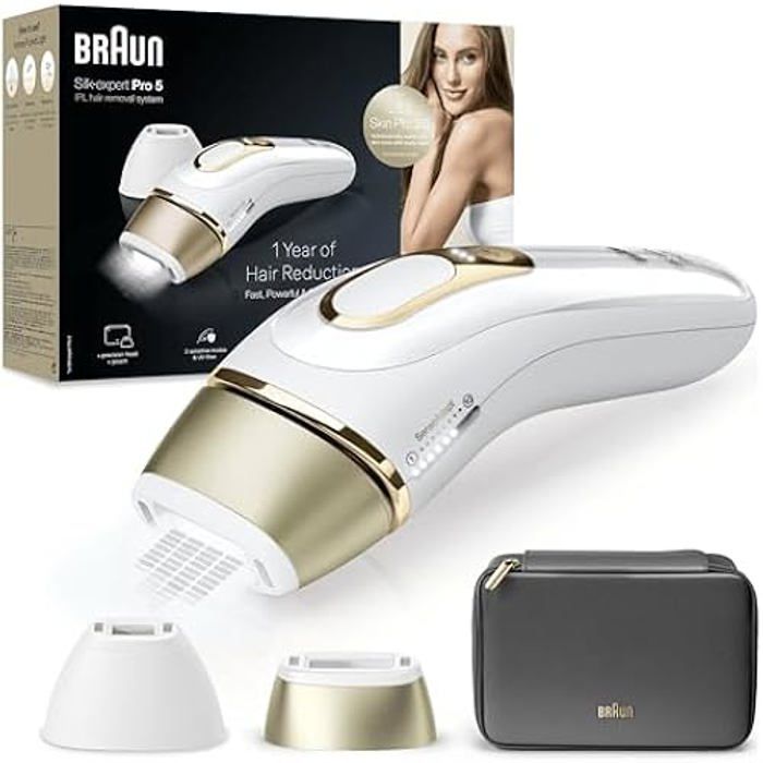 Braun Silk·expert Pro 5 Épilateur À Lumière Pulsée Épilation Semi Définitive Alternative Au Laser Pour De Peau Douce Avec