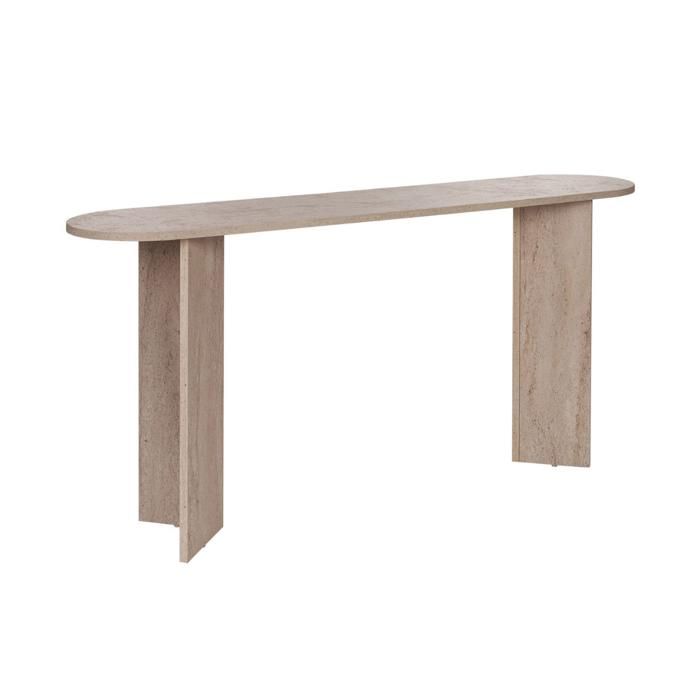 CALICOSY - Console avec deux pieds L150 cm - SIRA - Travertin
