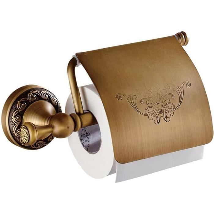 Distributeur Papier Toilette Antique Fer Et Bois - Aubaho - 14cm