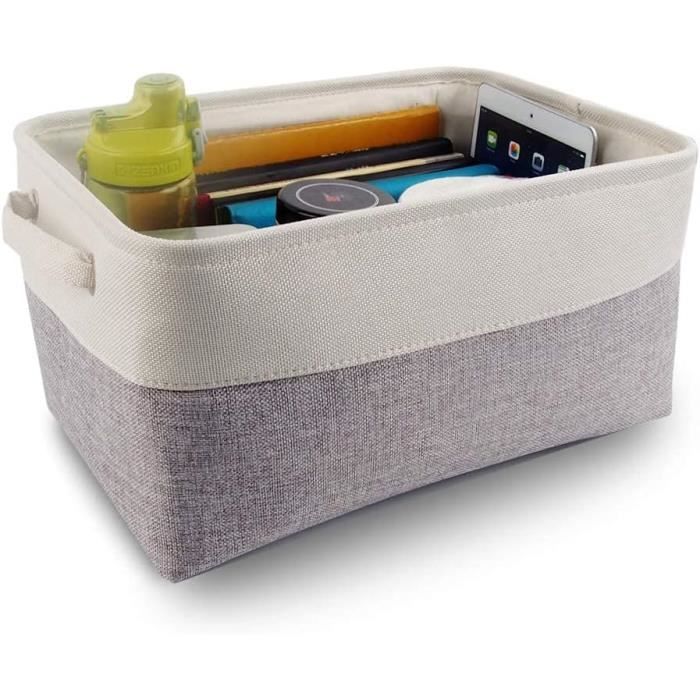DULLEMELO Bac De Rangement En Toile Avec Poignées, Bacs En Tissu Pour étagères, Chambre à Coucher