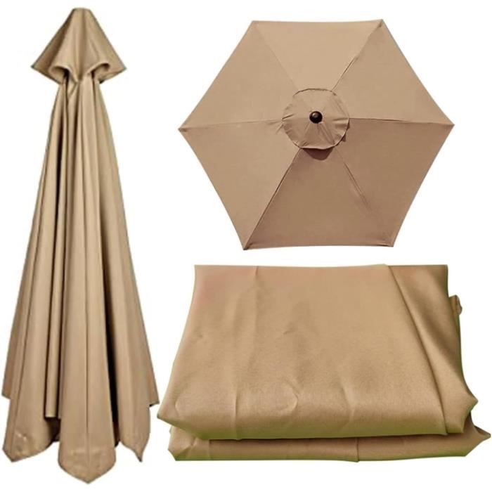 Megashopitalia Toile De Rechange Parasol Carré 3x3m 8 Lattes - Polyester Beige 180g/m² Avec Airvent