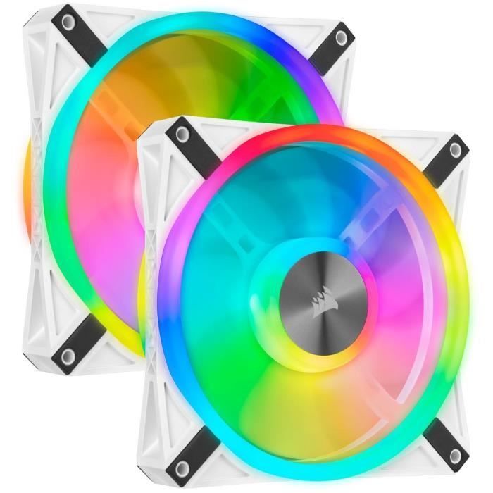 CORSAIR QL140 RGB Blanc 140mm RGB LED Fan Dual Pack + Lighting Node CORE (CO-9050106-WW)