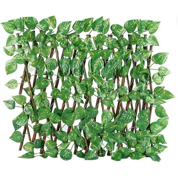 Panneaux en bois Clôture hEDG Simulation réglable Artificial feuilles vertes Clôture net en rotin pour la décoration de jardin