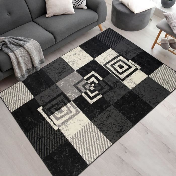 Grand Tapis Moelleux Moderne Gris 240x330 Cm - Qualité Supérieure Polypropylène Extra Large