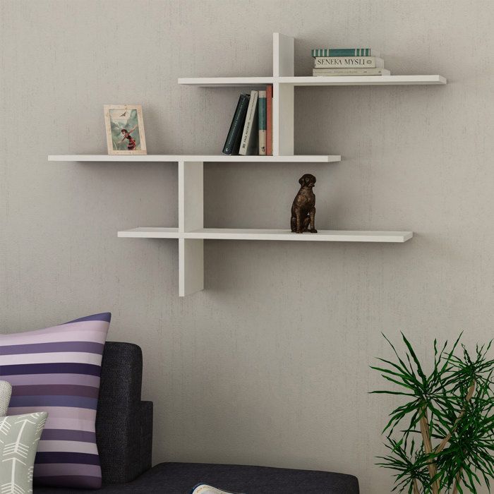 Etagère murale - EMOB - Woody Fashion - Blanc - 80 cm - 22 cm - 123 cm Etagère murale - EMOB - Woody Fashion - Blanc - 80 cm - 22 cm - 123 cm