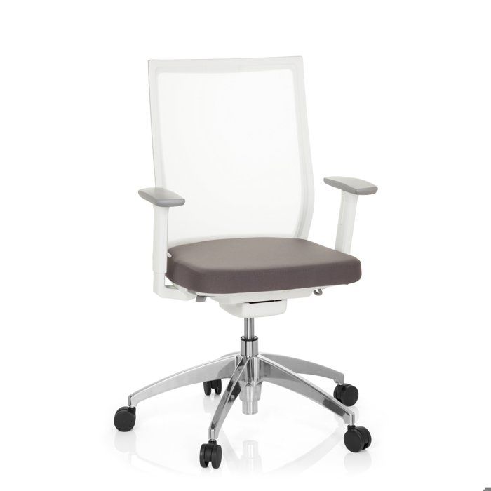 Chaise de bureau - HJH OFFICE - ASPEN WHITE - Tissu maille transparent - Assise tissu gris Chaise de bureau - HJH OFFICE - ASPEN WHITE - Tissu maille transparent - Assise tissu gris