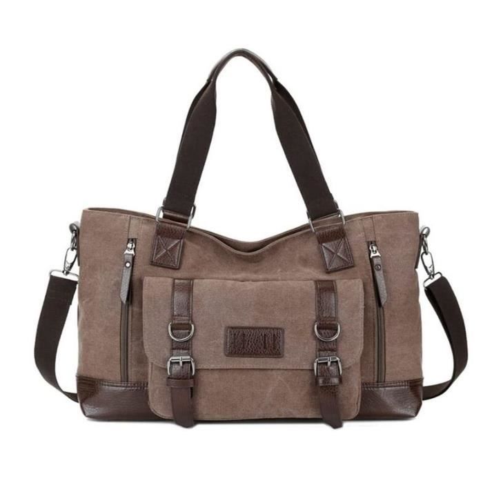 Sacoche Messager En Cuir Véritable Vintage Pour Ordinateur Portable 15" - Homme D'affaires