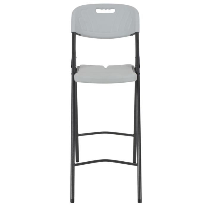 YINGMSHOP Chaises de bar pliables 2 pcs PEHD et acier Blanc 92428