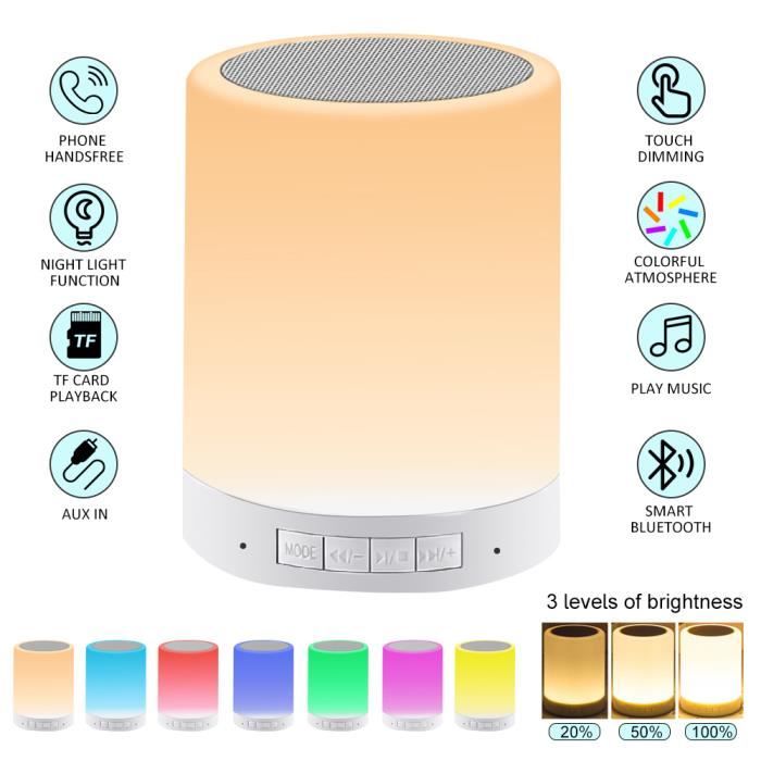 Enceinte Bluetooth - AFEXOA - Portable - Réveil Lumineux - Lampe Tactile - Lecteur MP3 - TV Son Photo Enceinte Bluetooth - AFEXOA - Portable - Réveil Lumineux - Lampe Tactile - Lecteur MP3 - TV Son Photo