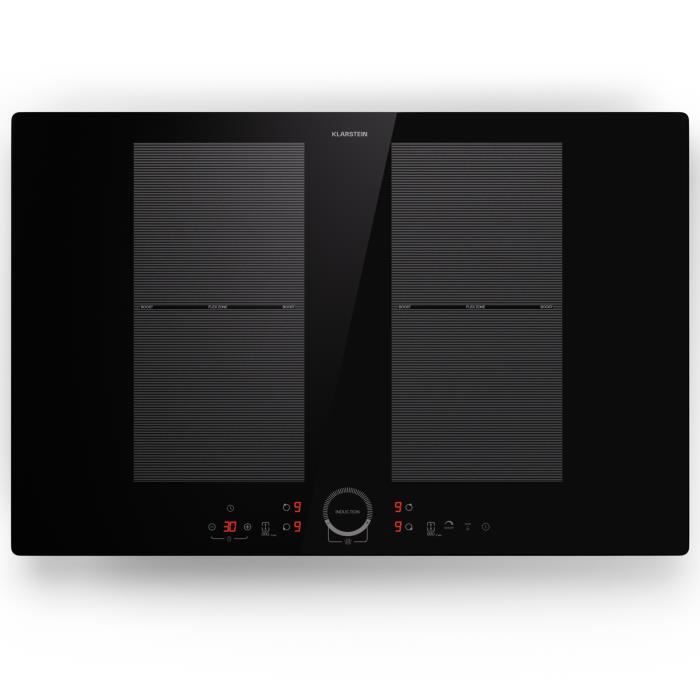 Plaque Induction Plaque de cuisson &agrave; Induction 4 Feux de 7000W Minuterie Noir