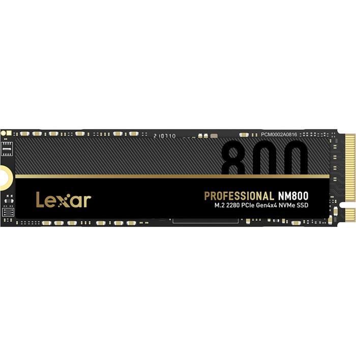 Lexar Professional NM800 SSD Interne 512Go, M.2 2280 PCIe Gen4x4 NVMe, Jusqu'a 7000 Mo/s en Lecture, pour Les Joueurs et Les