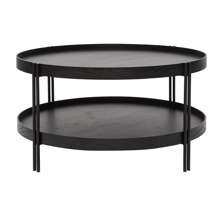 Table basse MILIBOO TWICE Finition chêne noir Style vintage