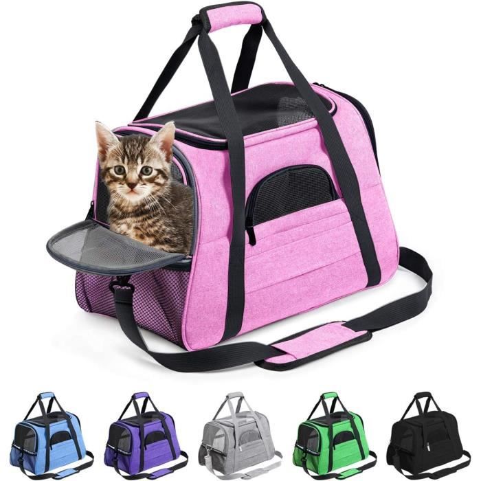 Comparer les prix de Sac de transport pour chat  Chien - Portable -  Tissu Oxford - 44x25x28cm - Rose