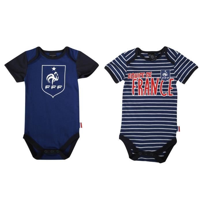 Body Bebe X 2 Fff Collection Officielle Equipe De France De Football Bleu Cdiscount Pret A Porter