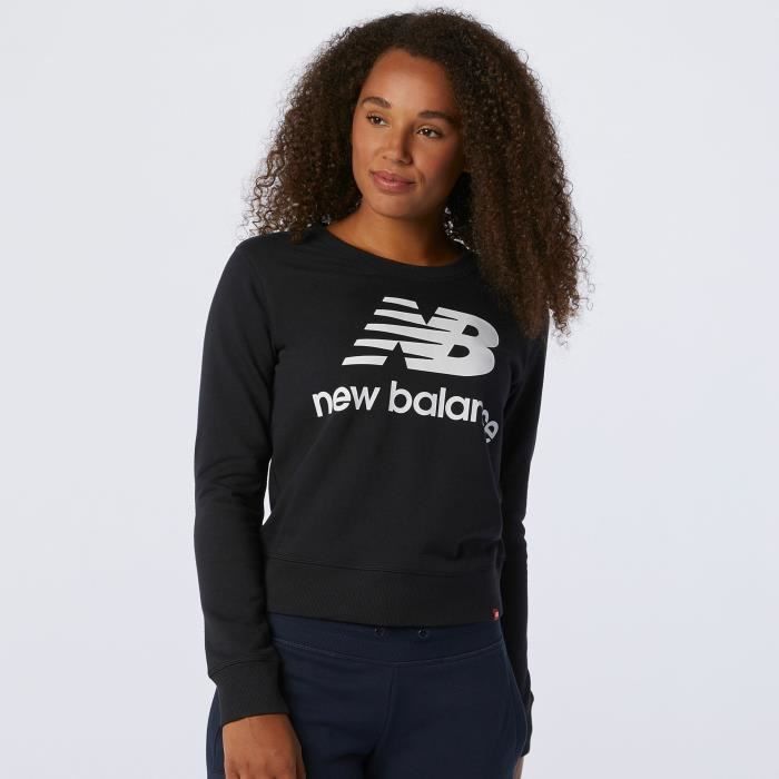 Sweatshirt femme New Balance essentials crew fleece - black