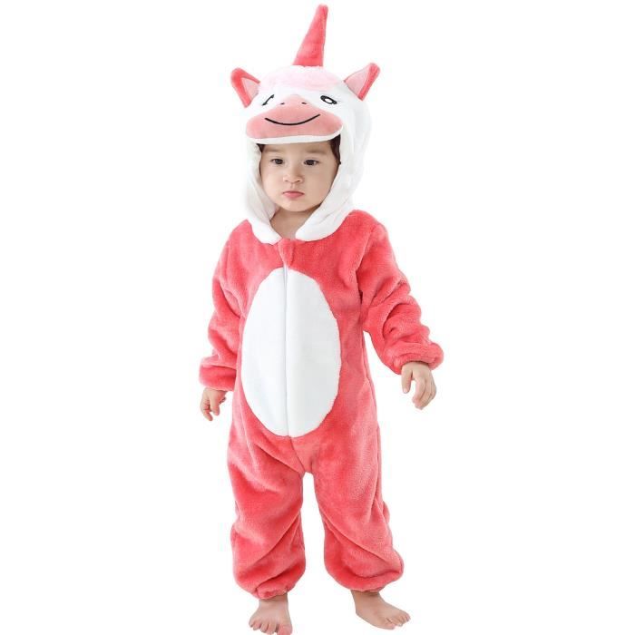 Pyjama Bebe Manches Longues Zippe Combinaison Rampante Motif Licorne Rose Cdiscount Pret A Porter