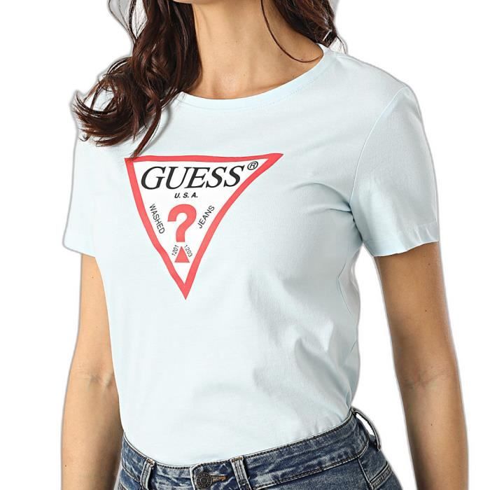 T-shirt Femme Guess Taille 38 - Couleur Marron, Occasion Très Bon état