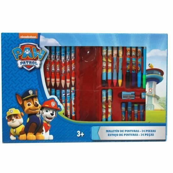 Boîte coloriage Pat Patrouille  34 pièces Bleu  Cdiscount BeauxArts