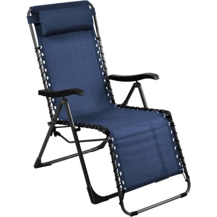 fauteuil de jardin relax néo graphite et bleu graphite et bleu