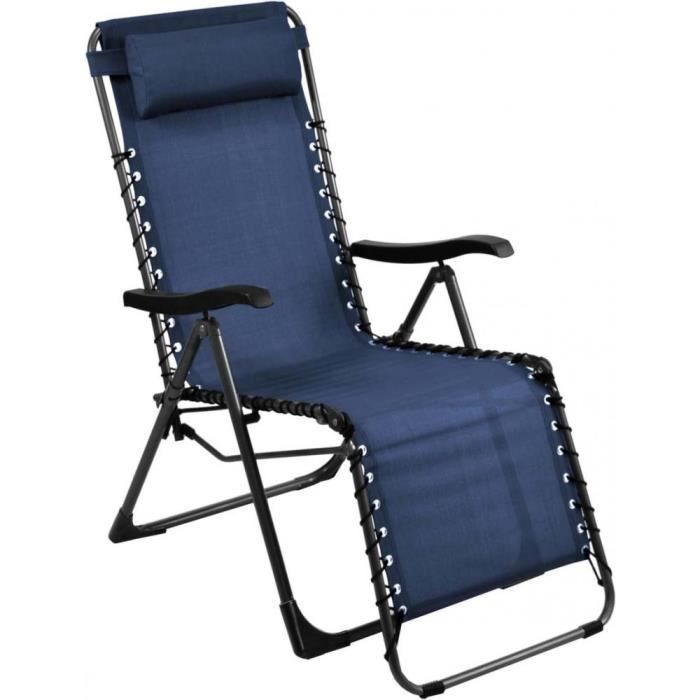 Fauteuil de jardin relax Néo graphite et bleu Graphite Et Bleu Fauteuil de jardin relax Néo graphite et bleu Graphite Et Bleu