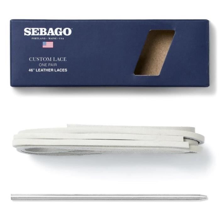 Kit de lacets Sebago blanc, l'accessoire qui remettra à neuf les lacets de vos Docksides ou tout simplement les changer de look ! C