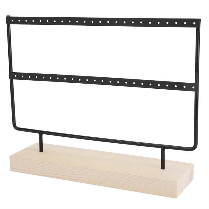 Support de rangement pour bijoux - SHIPENOPHY - Porte-bijoux 46 trous - Métal et bois - Blanc et Noir - Mixte