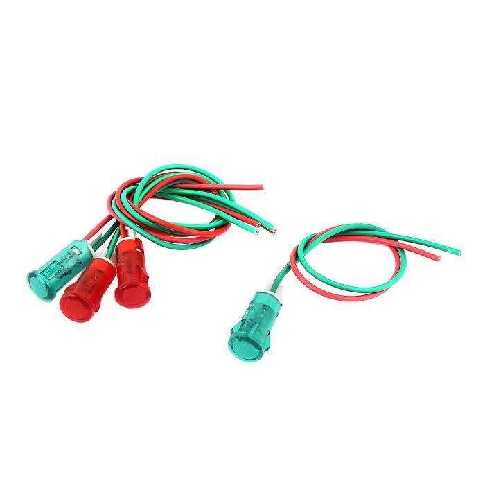 5 Pcs AC 220V 8.1/" Câble Long Feu Vert Voyant Chauffe-Eau