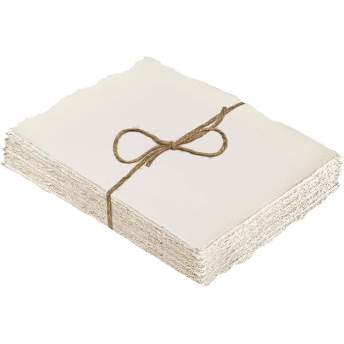 25 Feuilles Papier Aquarelle Fait Main 300 Gsm - Format A6, Bords Déchirés, Idéal Pour Cartes Et Peinture