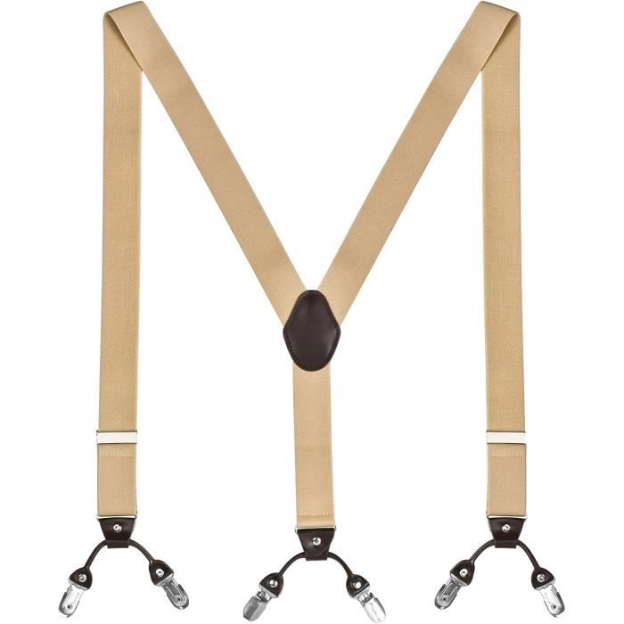 fydrise - Bretelles pour Homme Rayées à Clips en Y