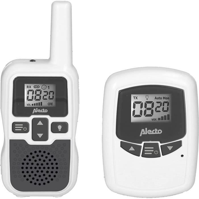 Alecto DBX80 Écoute-bébé Longue Portée Jusqu'à 3000 M - Idéal Pour Grandes Maisons Et Jardins