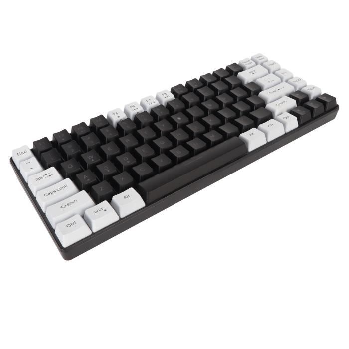 RHO- Clavier dordinateur Clavier de jeu Type C 84 touches RVB rétro-éclairé ergonomiquement incurvé clavier filaire