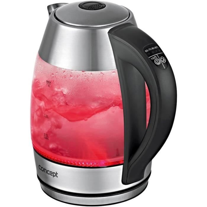 Concept - Bouilloire à ébullition rapide, volume 1,7 l, avec réglage de la température, noir rk4195