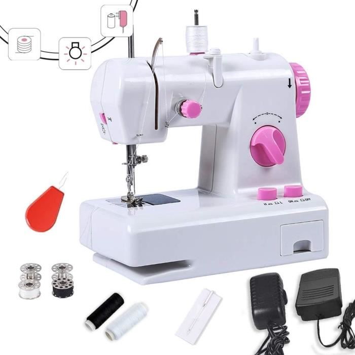 Machine À Coudre Débutant, Mini Machine À Coudre À Deux Vitesses Avec Bobines Et Fil De Couture