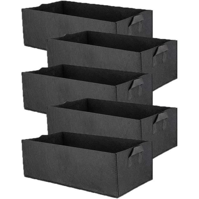 HomWanna Lot De 5 Sacs De Culture De 20 Litres – Pots De Culture En Tissu Non Tissé épais Avec