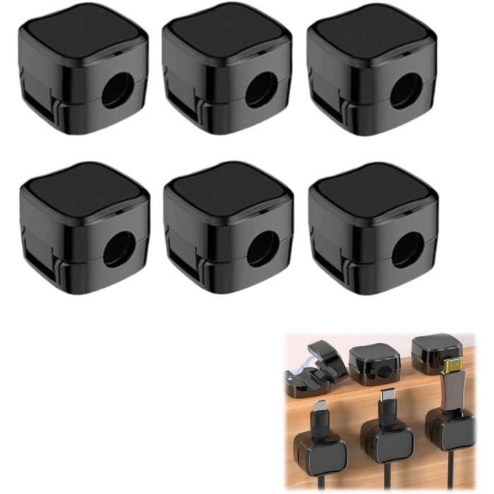 6 Pcs Support de Câble Magnétique,Range Cable Bureau,Cacher le Support