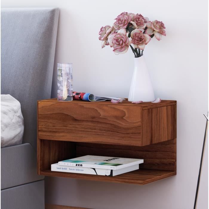 Vcm Etagere Mural Table De Chevet Dormal Cœur De Noyer Ref