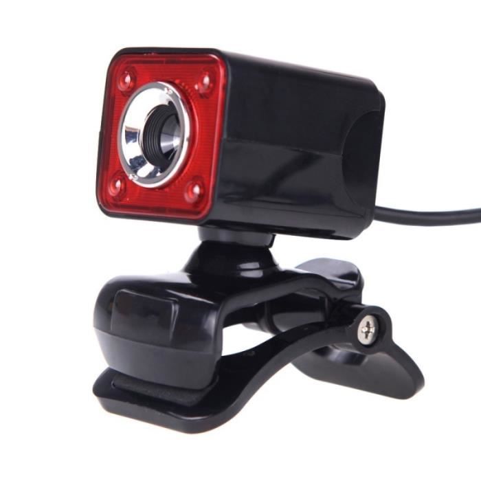 Webcam pour Ordinateur De Bureau Skype PC Portable, Longueur du Câble: 1.4m  360 Degrés Rotatif 12MP HD Fil USB Caméra avec Microphone et 4 LED