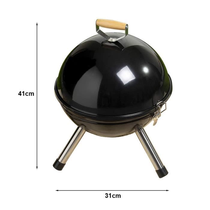 Willonin® Petit Barbecue Grill Portable, Barbecue Charbon De Bois Rond, 12 BBQ en Plein Air pour Cuisine Camping Jardin, 31x31x41cm
